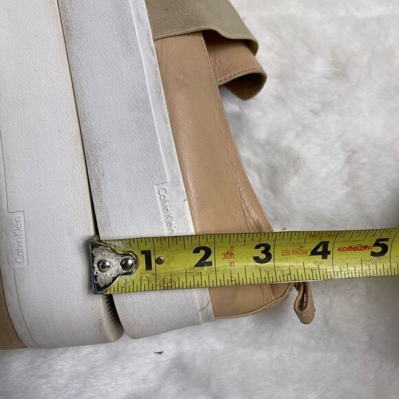 Calvin Klein Jacinta leather sand storm color platform slip on sneakers SZ9.5 - Picture 8 of 11